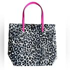 NWOT Kate Spade New York Daycation Bon Shopper Tote Gray Leopard Hot Pink Strap