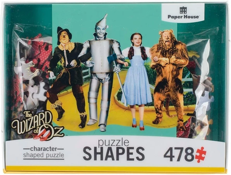 👠NEW👠THE WIZARD OF OZ Character Shaped Puzzle 478 Pcs Paper House 33" x 27" - Image 1 of 2