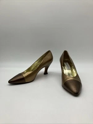 Bombas vintage años 90 SAKS 5TH AVENUE metalizadas cobre y bronce puntera talla 7M Foto 1 de 4