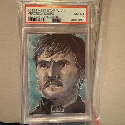2022 Topps Finest Star Wars Sketch Card 1/1 Pedro Pascal Artist Sketch - Image 1 of 2