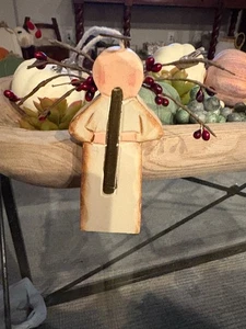 5" Folk art angel cherub tree ornament Xmas holiday tree - Picture 1 of 2