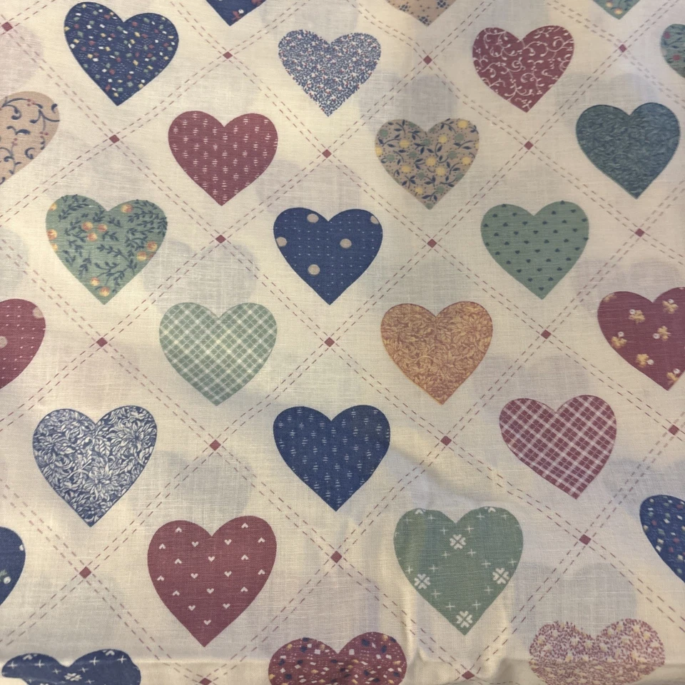 Vintage Hearts Patchwork Springs Industries Fabric Marti Michell  6 yards yds - Image 1 of 2