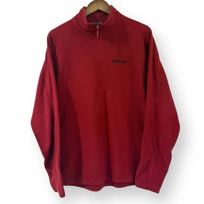 Pullover polar Marmot Rocklin para hombre 1/2 cremallera talla M rojo ladrillo granate ligero Foto 1 de 4