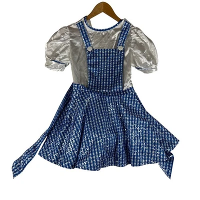 Dorothy-Inspired M 8-10 Blue & White Sequin Dress Halloween Dress up Costume - Image 1 of 4