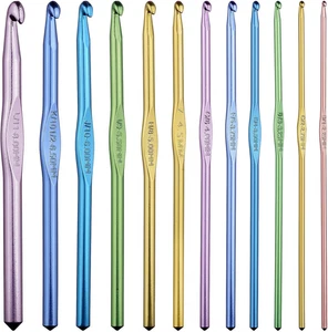 CROCHETS-12-PCS-9922 - Set Di 12 Uncinetti in Alluminio, Multicolore, 12 Misure, - Foto 1 di 12