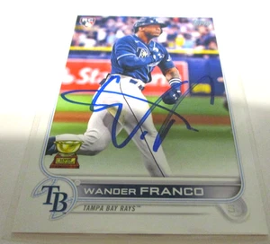 WANDER FRANCO 2022 MLB SIGNED GOLD CUP RC CARD IP TB RAYS - Bild 1 von 1