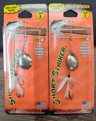 Bajo de trucha Joe's Flies Short Strike talla 8 blanco Miller #117 (lote de 2) Foto 1 de 3