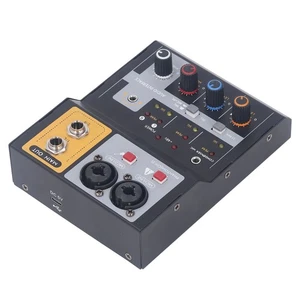 Recording Mixer 2 Channel Low Noise 48V Phantom Power USB External Sound Car NEW - Afbeelding 1 van 21