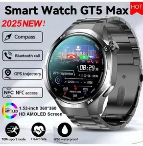GT5 MAX Smartwatch Uomo 2025 AMOLED GPS NFC Bluetooth - Zdjęcie 1 z 11