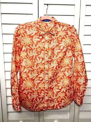 Top J. McLaughlin Lois Floral Mezcla de Lino Manga Larga Con Botones Talla XS Foto 1 de 4