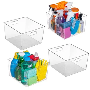 Clear Plastic Storage Bins – XL 4 Pack Perfect for Kitchen,Fridge, Pantry Org... - Picture 1 of 7