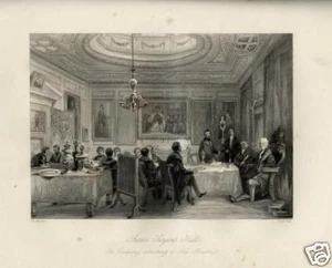 Stampa Antica 1841 LONDON BARBER SURGEON HALL Londra Old Print Engraving # - Picture 1 of 1