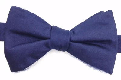 $95 Bloomingdales Mens Solid Blue Silk Bowtie Suit Classic Adjustable Bow Tie - Image 1 of 4