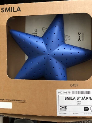 全新宜家 Smila Stjarna 星形壁挂夜灯发光蓝色 10" 500.108.79 — 第 1/3 张图片