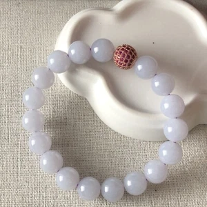 10 mm Grade A eisig klebrig hell Lavendel Jadeit Jade Perlen Armband 18 Stk. - Bild 1 von 4