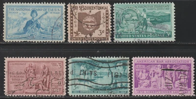 USA 1952 SC# 1017 - 1022 - Six different stamps - Used Lot # 133 - Image 1 of 2
