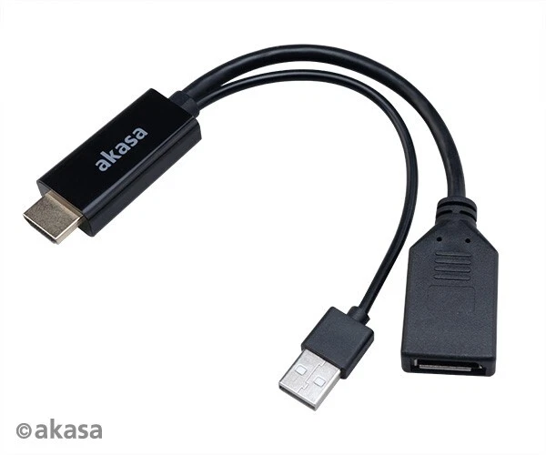Akasa AK-CBHD24-25BK HDMI to DisplayPort Adapter cable - Image 1 of 1