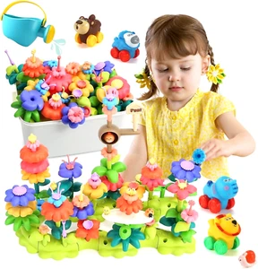 DIY Flower Garden Toys,STEM Building Toys with Storage Box, Summer Activity Toys - Picture 1 of 8