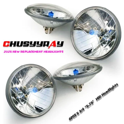 4x 5.75" inch HID Headlights HI/LO White for Pontiac GTO Firebird 1964-1972 - Imagem 1 de 4
