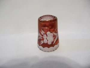 FINGERHUT ZUNFT 8/97 RUBINROT KRISTALL ULLMANNGLAS W GERMANY GRAVIERT BLUMEN - Bild 1 von 5