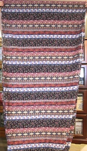 Bonito remanente de tela de algodón de pana estampada azul marino 41" de ancho x 5 7/8 yardas floral - Imagen 1 de 4