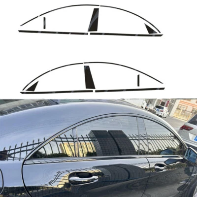 Matte/Glossy Black Chrome Delete Window Trims For Mercedes Benz CLS W218 2012-17 - Image 1 of 4