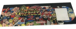 ARCADE GAME UPPER MARQUEE ORIGINAL WORLD HEROES 2 by SNK/Neo-Geo Large Version - Picture 1 of 8