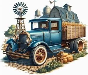 Vintage Farm Truck Iron On Transfer For T-Shirt + Other Light & Dark Fabrics #3 - Picture 1 of 2