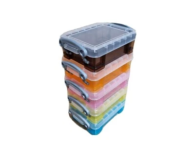 Really Useful 0.2 Litre Small Colourful Plastic Storage Box (Pack of 5) - Image 1 of 4