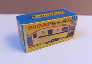 Remolque Matchbox Superfast #57b 1:76 Eccles caravana amarillo repro caja "H" Lesney - Imagen 1 de 4