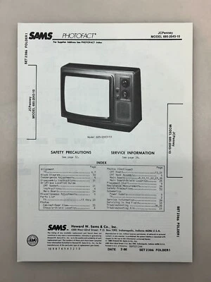 JCPenney 685-2043-10 руководство по обслуживанию Sams Photofact бесплатная доставка - Изображение 1 из 2