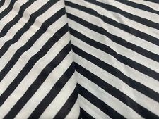 Indian Black White Stripe Fabric 7 Yards Hand Block Handmade Cotton Fabric US