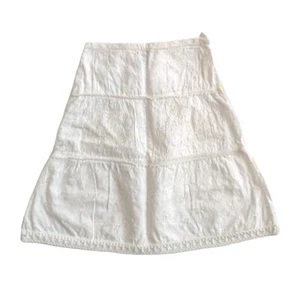 Vintage Designer Chinni Massala by Dean Alan White Eyelet Lined Skirt Sz 8 NWOT - Picture 1 of 6