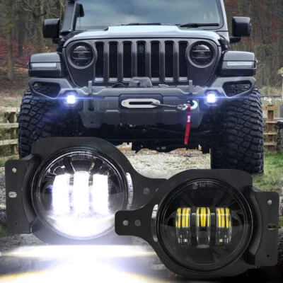 2x 4" LED Fog Lights Driving For Jeep Wrangler JL / For Gladiator JT 2018-2022 - Image 1 of 4