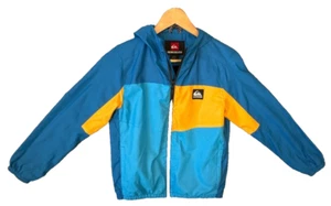 Boys M/12 Quiksilver Full Zip Pocket Hoodie Lined Jacket Windbreaker Resistant - Picture 1 of 14