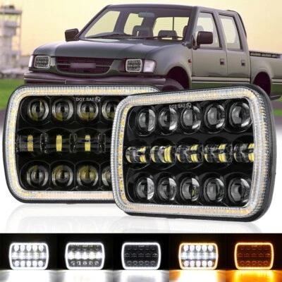 Pair 7x6" 5x7" LED Headlights Hi/Lo Beam Turn Signal For Holden Rodeo 1998-2003 - image 1 of 4