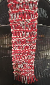 Scarlet & Gray Drop Stitch Knit Scarf OSU - Picture 1 of 3