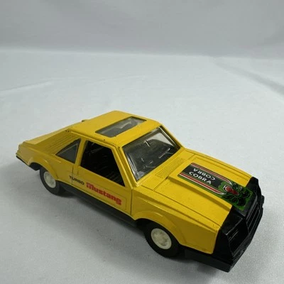 TOOTSIE TOY MUSTANG Turbo Cobra Yellow Diecast Toy Car Hatch Back USA 1982 - Image 1 of 4