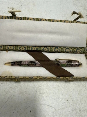 Bolígrafo Cloisonne chino vintage en caja Foto 1 de 4