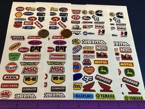 1/8 Scale RC Decals White Gloss Vinyl Sticker Sheet 136 Average 3/8” By 9/16” - Picture 1 of 4