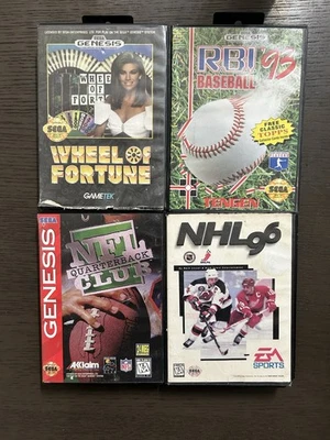 Sega Genesis Game Lot Untested As Is Damaged Cases - Wheel Of Fortune, NHL, etc - Image 1 of 4