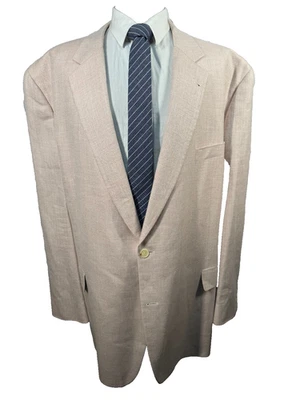 Jaqueta Blazer Masculina BROOKS BROTHERS 1818 Rosa GRANDE E ALTA Casaco Esportivo de Seda 56XL - Imagem 1 de 4