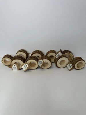 (10) Anillos de servilleta o portatarjetas cubiertos de corteza rústica nuevos Foto 1 de 4