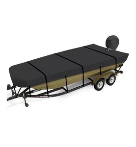 100% Waterproof 900D Fully Jon Boat Cover 14 Ft, Marine Grade Canvas Trailerable - Picture 1 of 7