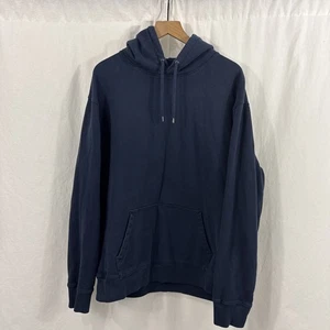 Felpa J.Crew con cappuccio uomo 2XLT blu navy maglia maglieria pullover con coulisse - Foto 1 di 10