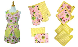 Juego de delantales de algodón de 9 piezas Pacific Coast Textiles - búhos - Imagen 1 de 3
