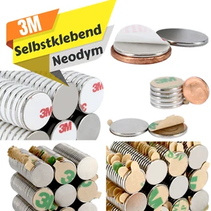Neodym Magnetscheiben Selbstklebend Mini Magnete zum ankleben Scheiben Flach - Bild 1 von 10