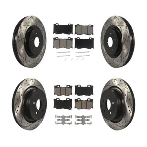 Drilled Slot Brake Rotor Ceramic Pad Front Rear Kit For INFINITI Q50 M37 Q60 Q70 - Picture 1 of 16