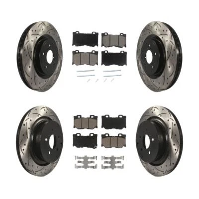 Drilled Slot Brake Rotor Ceramic Pad Front Rear Kit For INFINITI Q50 M37 Q60 Q70 - Image 1 of 4