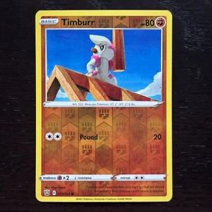 Timburr 073/163 Pokemon Battle Styles Sword & Shield Reverse Holo Common Card NM - Picture 1 of 2